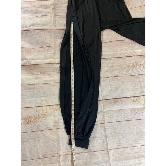 Sabora Women's Black Sheer High Slit Halter Jumpsuit - Large - Picture 8 of 14